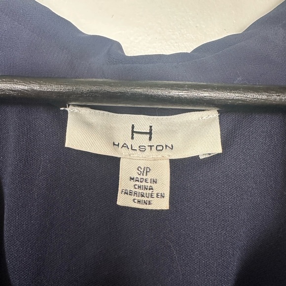 Halston Heritage Navy Short Sleeve Tie-Waist Midi Dress - Picture 3 of 3